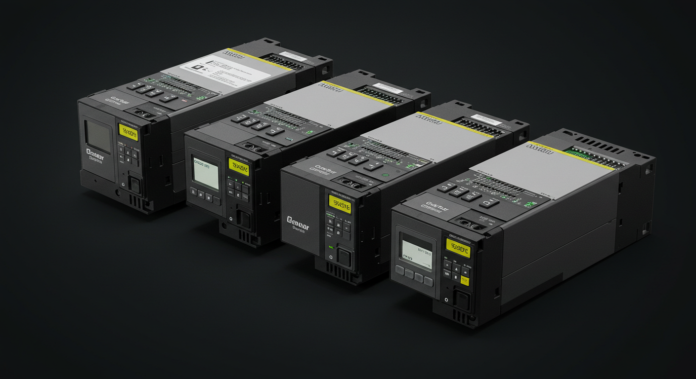 Expert technician repairing servo drive in workshop