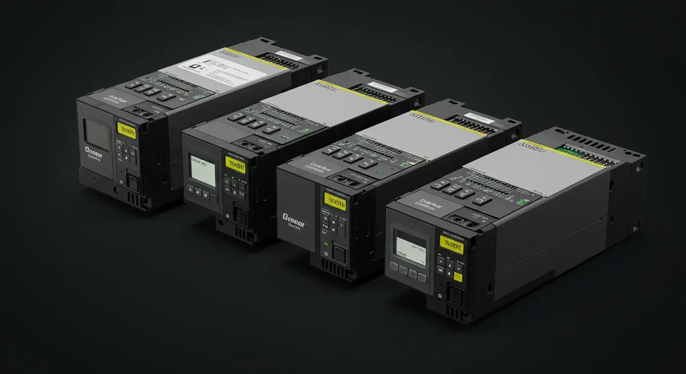 Expert technician repairing servo drive in workshop